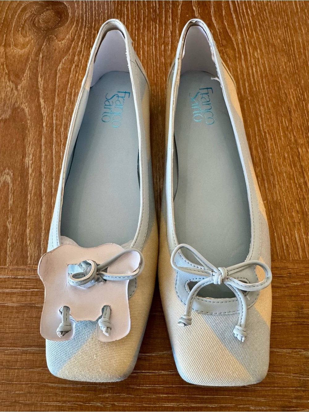 NIB Franco Sarto lite blue stripe Imara ballet flats 8 - Picture 6 of 13